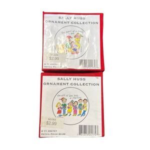 Set of 2 ~ 2003 Sally Huss Ornament Collection Set